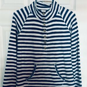 Lilly Pulitzer Captain Pullover Blue White Positano Stripe Size X- Small